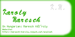 karoly maresch business card